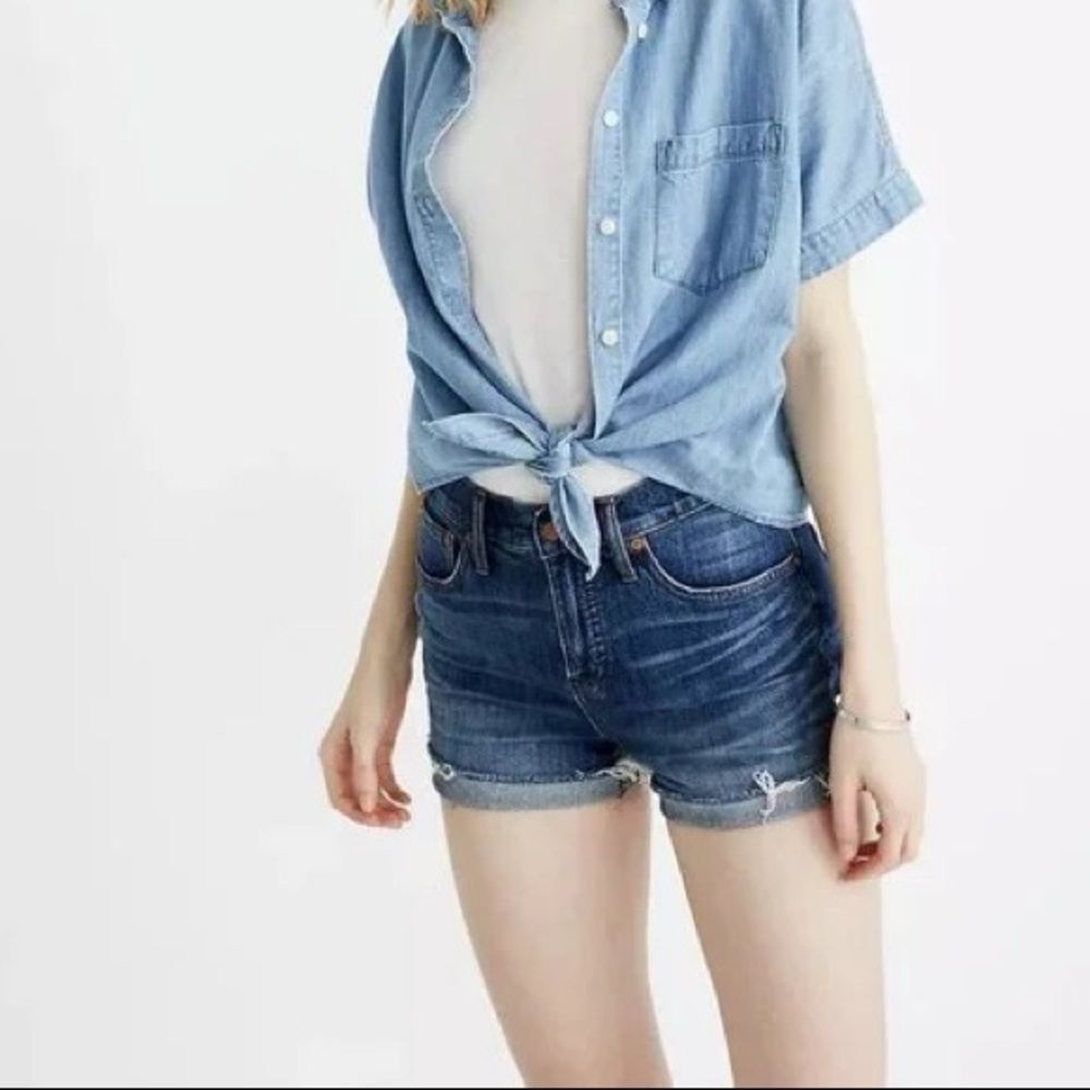 Madewell Womens High Rise Denim Shorts in Glenoaks Wash Cutoff Women’s Size 25